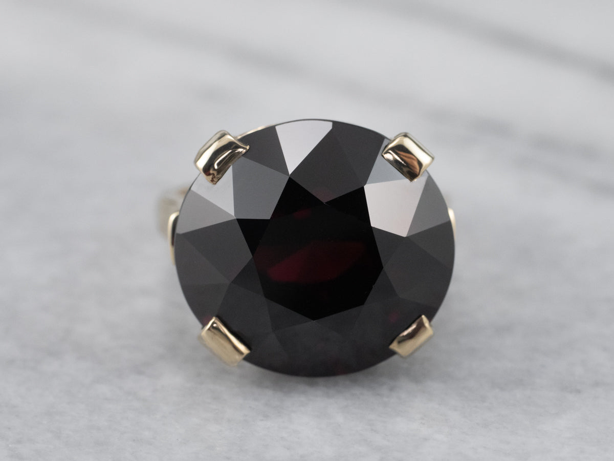 Gold Garnet Statement Ring