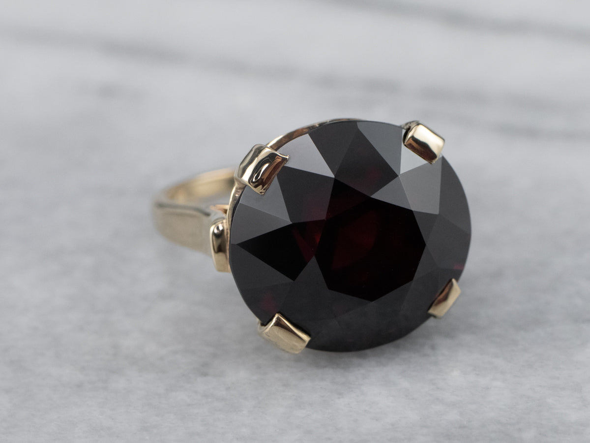 Gold Garnet Statement Ring