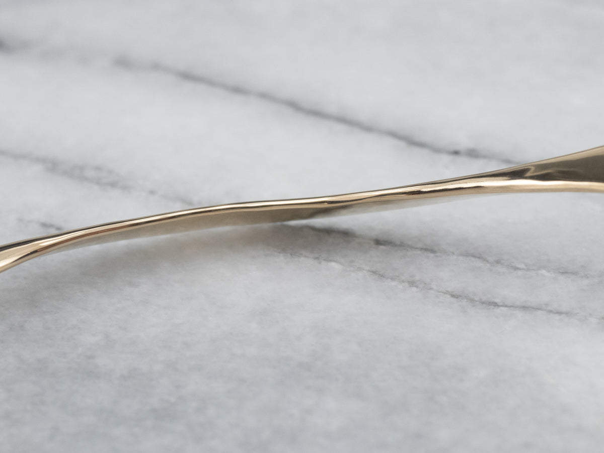 Modernist Hammered Gold Bangle Bracelet