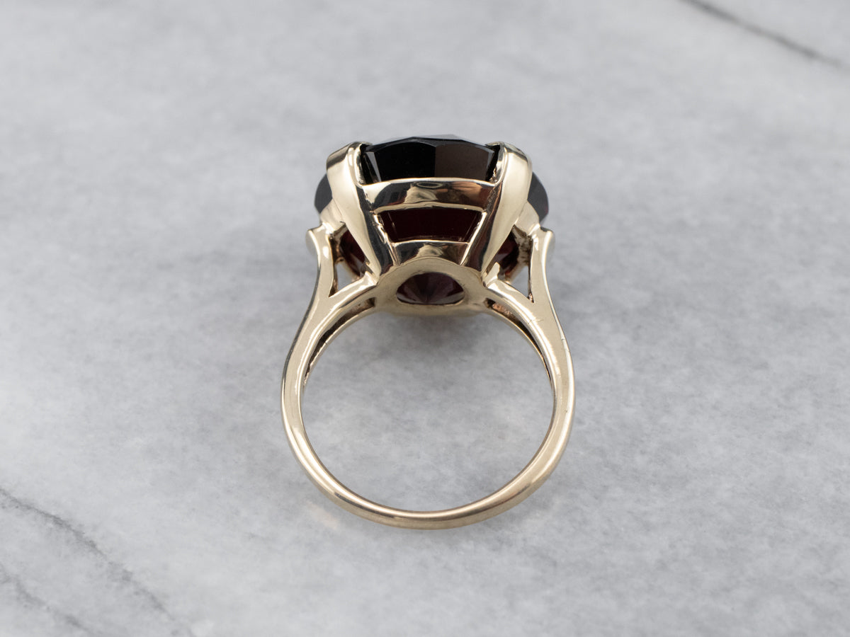 Gold Garnet Statement Ring
