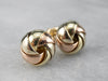 Tri Color Gold Knot Stud Earrings