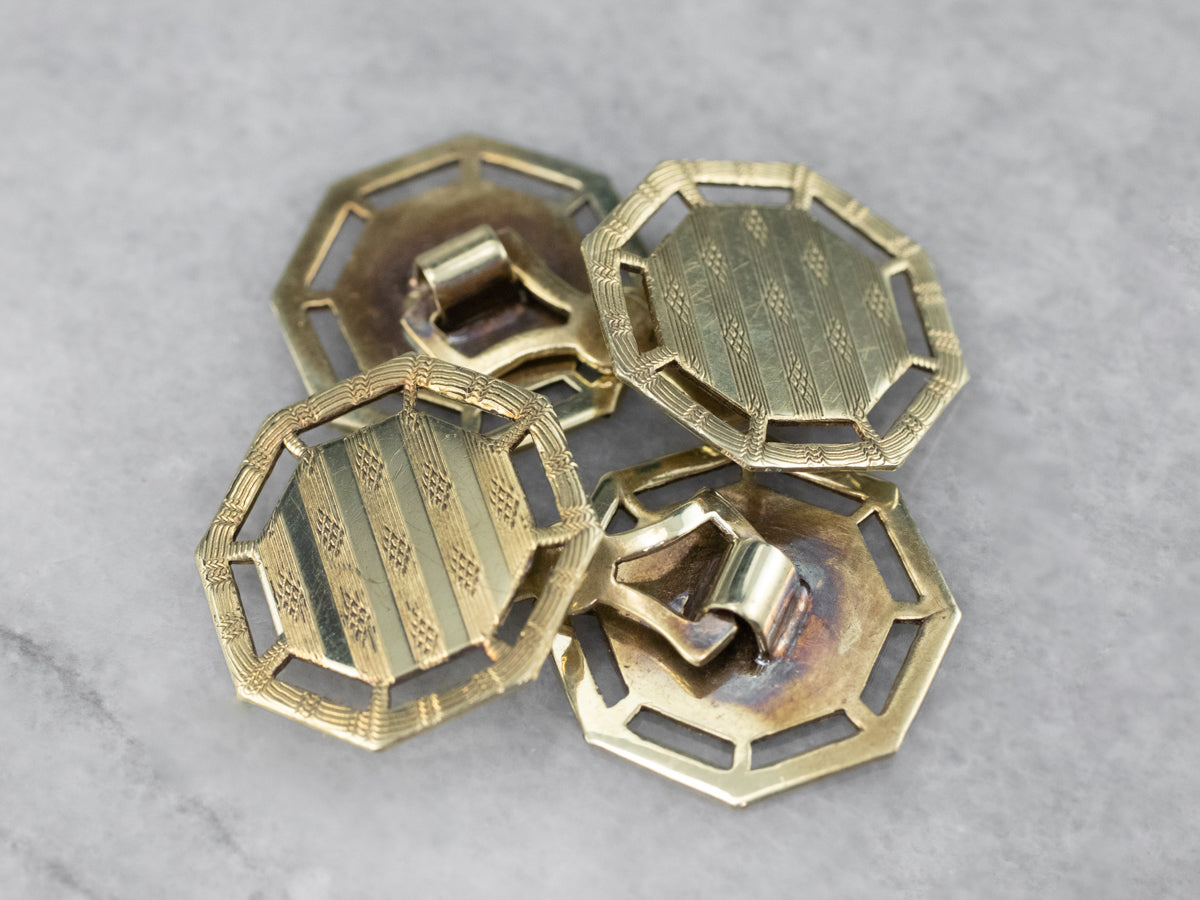 Vintage Etched Pinstriped Cufflinks