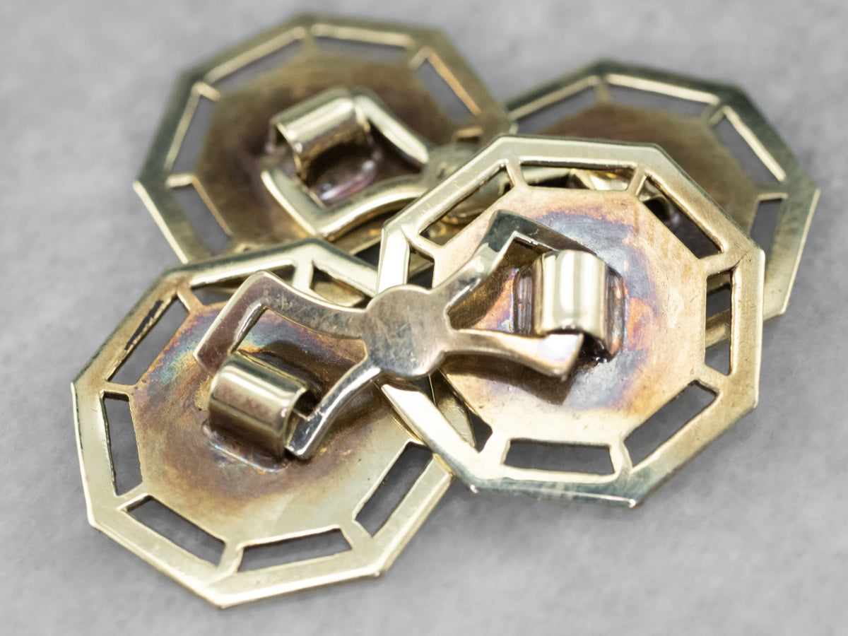 Vintage Etched Pinstriped Cufflinks