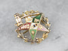 Enamel Order of the Eastern Star Gold Pin