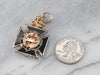 Masonic Old Mine Cut Diamond Double Headed Eagle Pendant