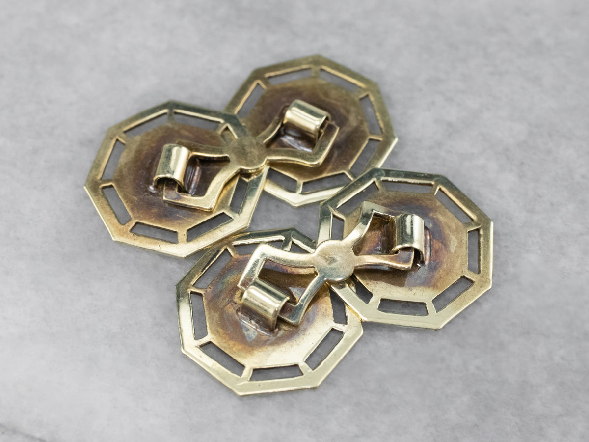 Vintage Etched Pinstriped Cufflinks