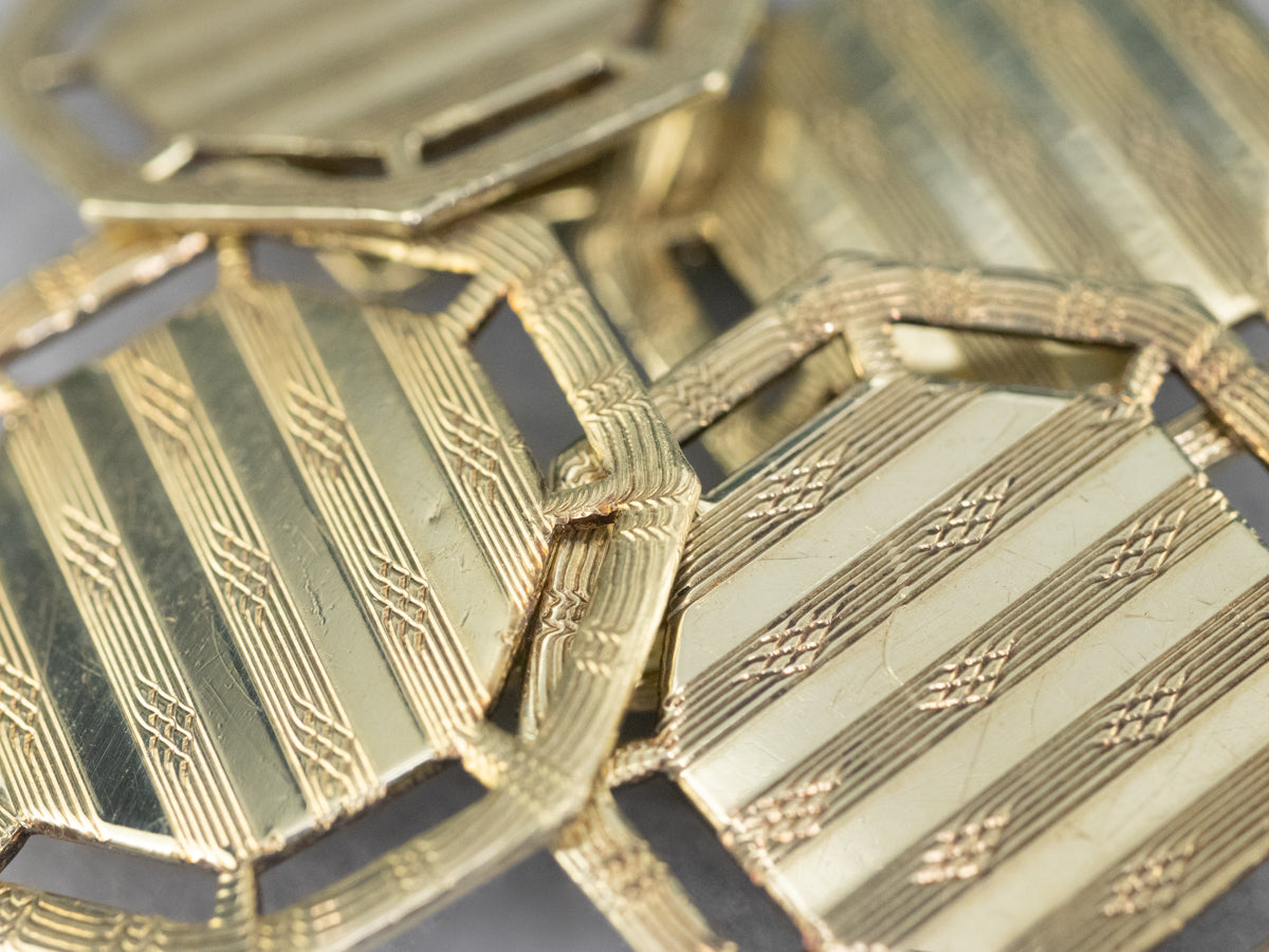 Vintage Etched Pinstriped Cufflinks