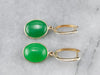 Green Dyed Quartzite Drop Earrings