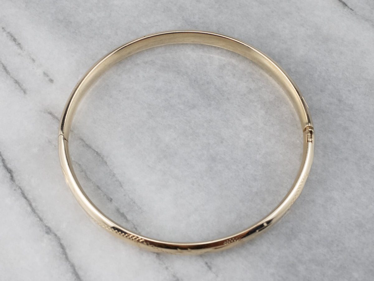 Vintage Yellow Gold Bangle Bracelet