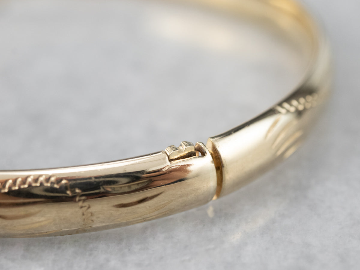 Vintage Yellow Gold Bangle Bracelet
