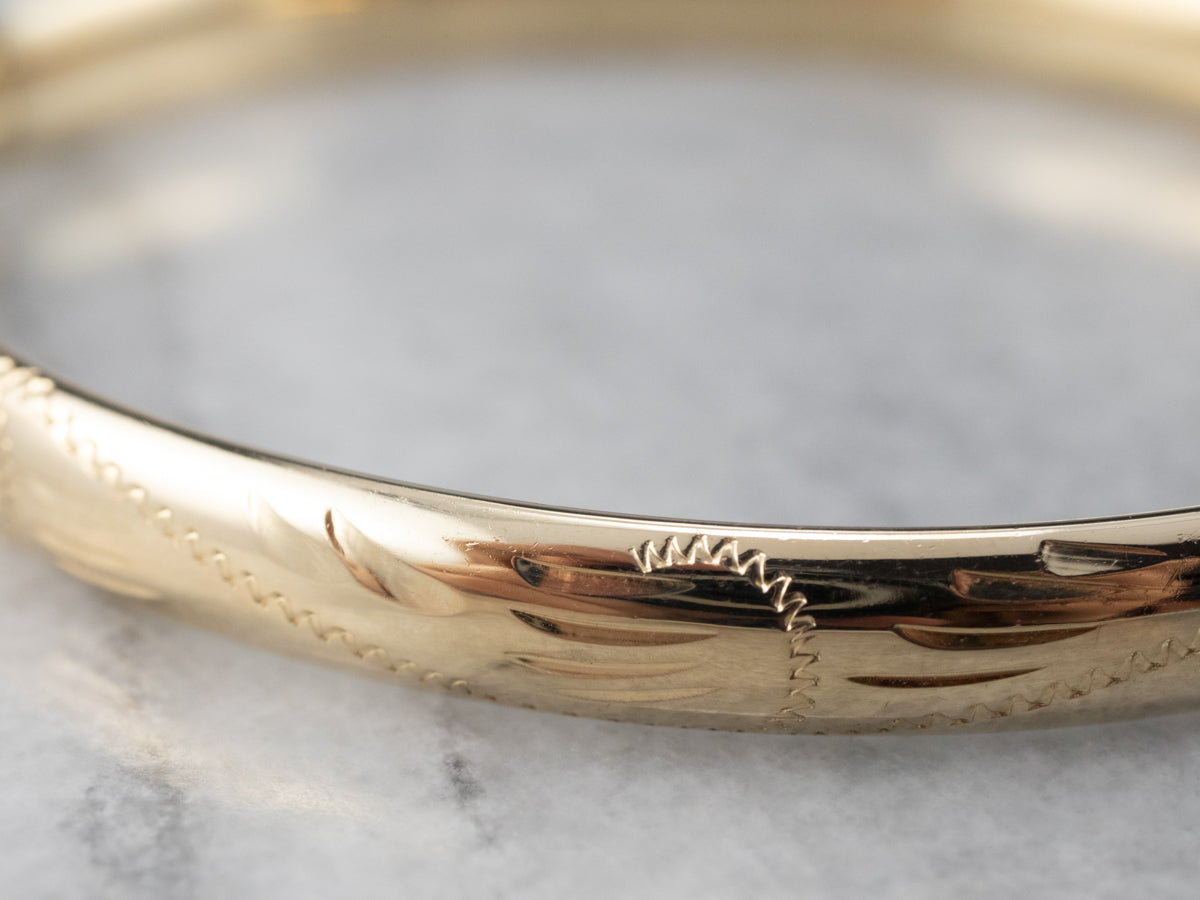 Vintage Yellow Gold Bangle Bracelet