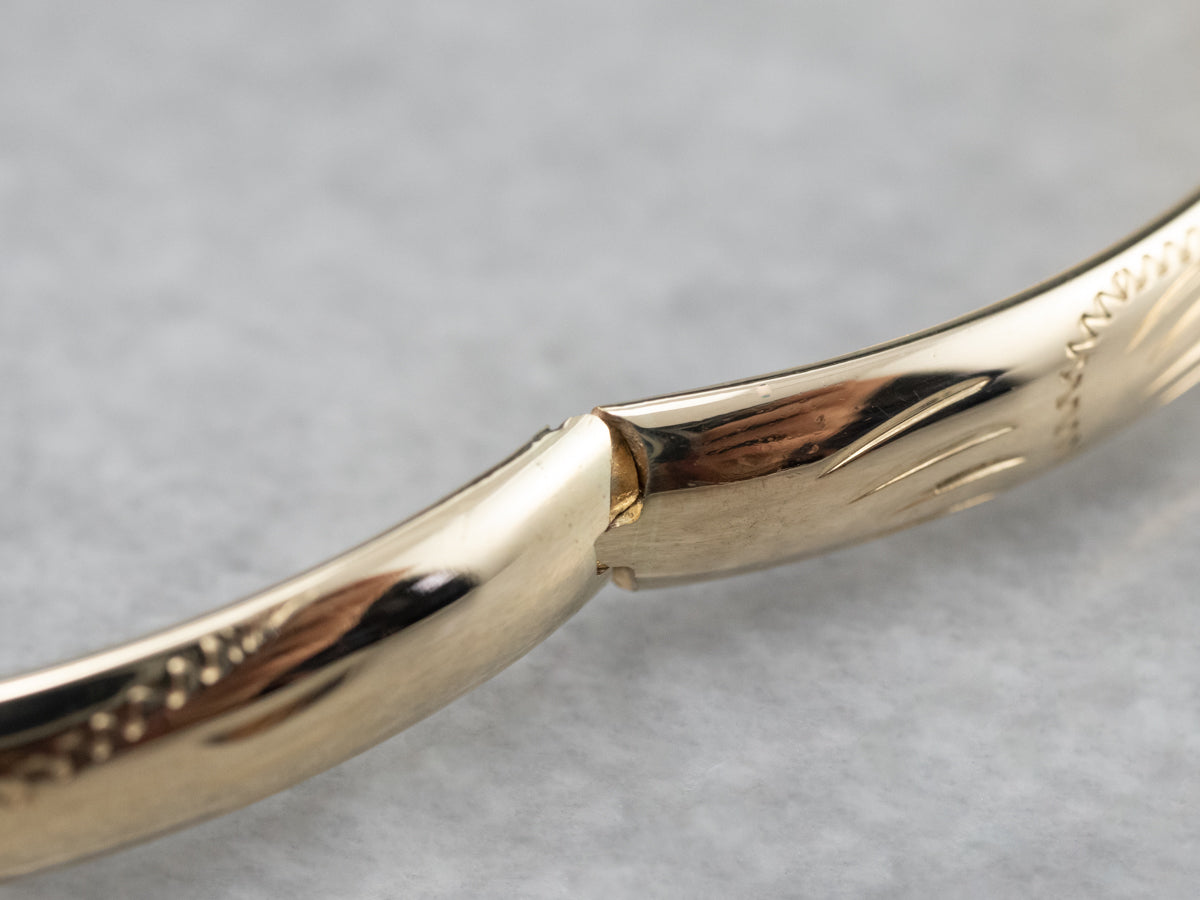 Vintage Yellow Gold Bangle Bracelet