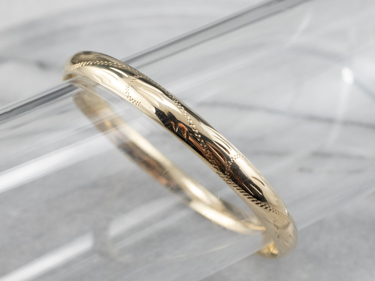 Vintage Yellow Gold Bangle Bracelet