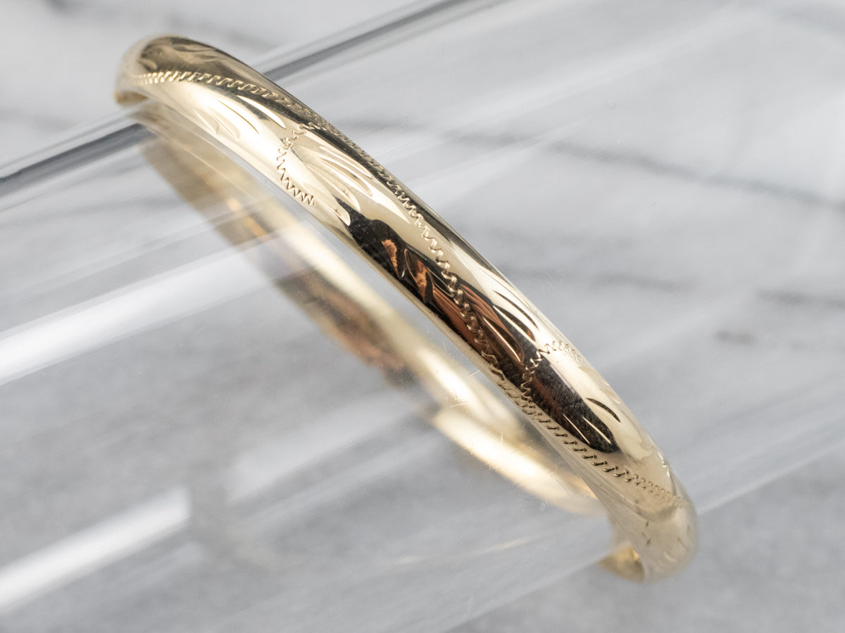 Vintage Yellow Gold Bangle Bracelet