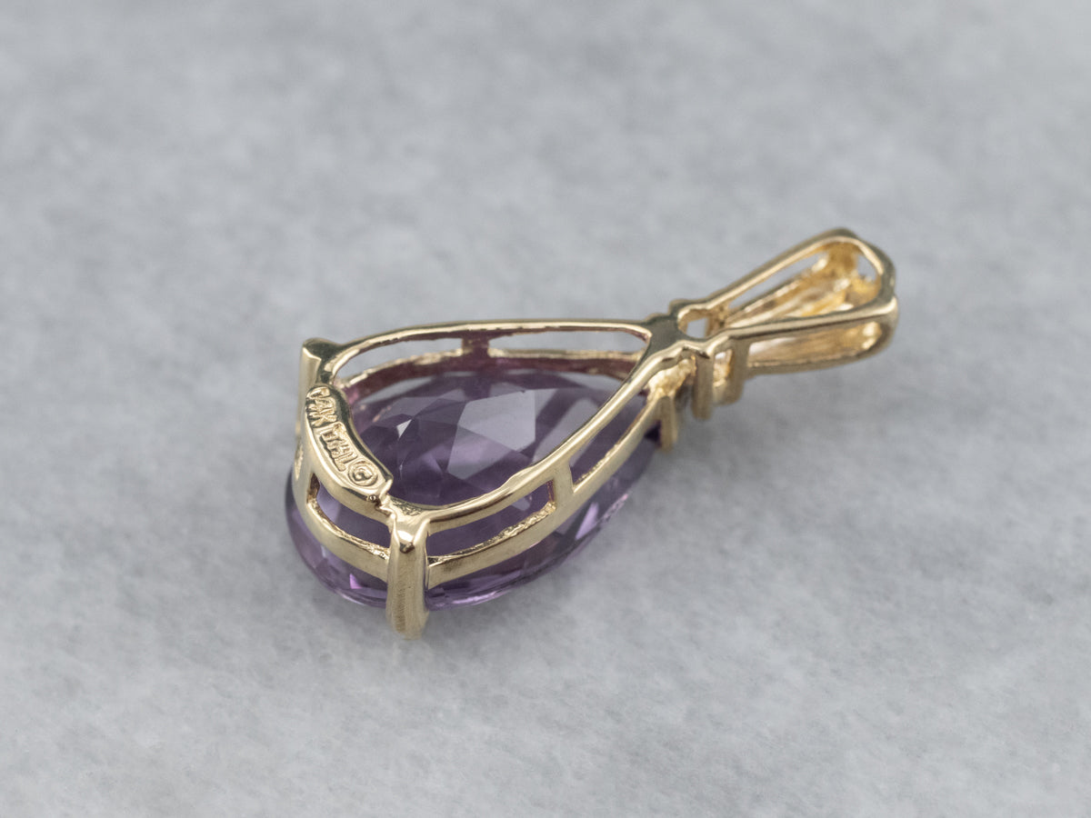 Amethyst Diamond Gold Pendant