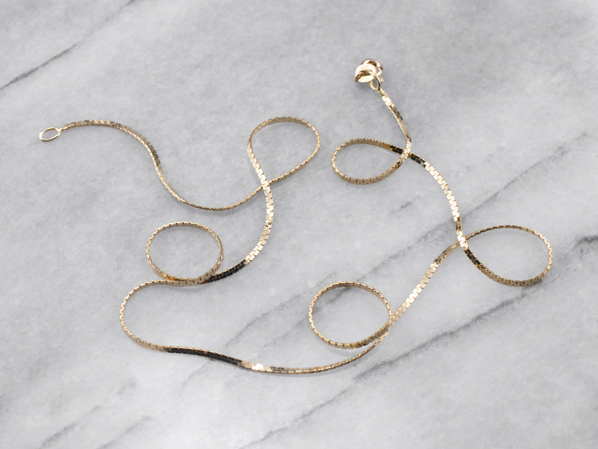 Cadena de eslabones Boston de oro italiano de 14 quilates