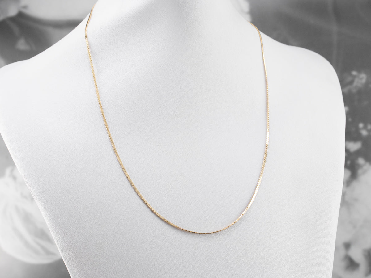 Cadena de eslabones Boston de oro italiano de 14 quilates