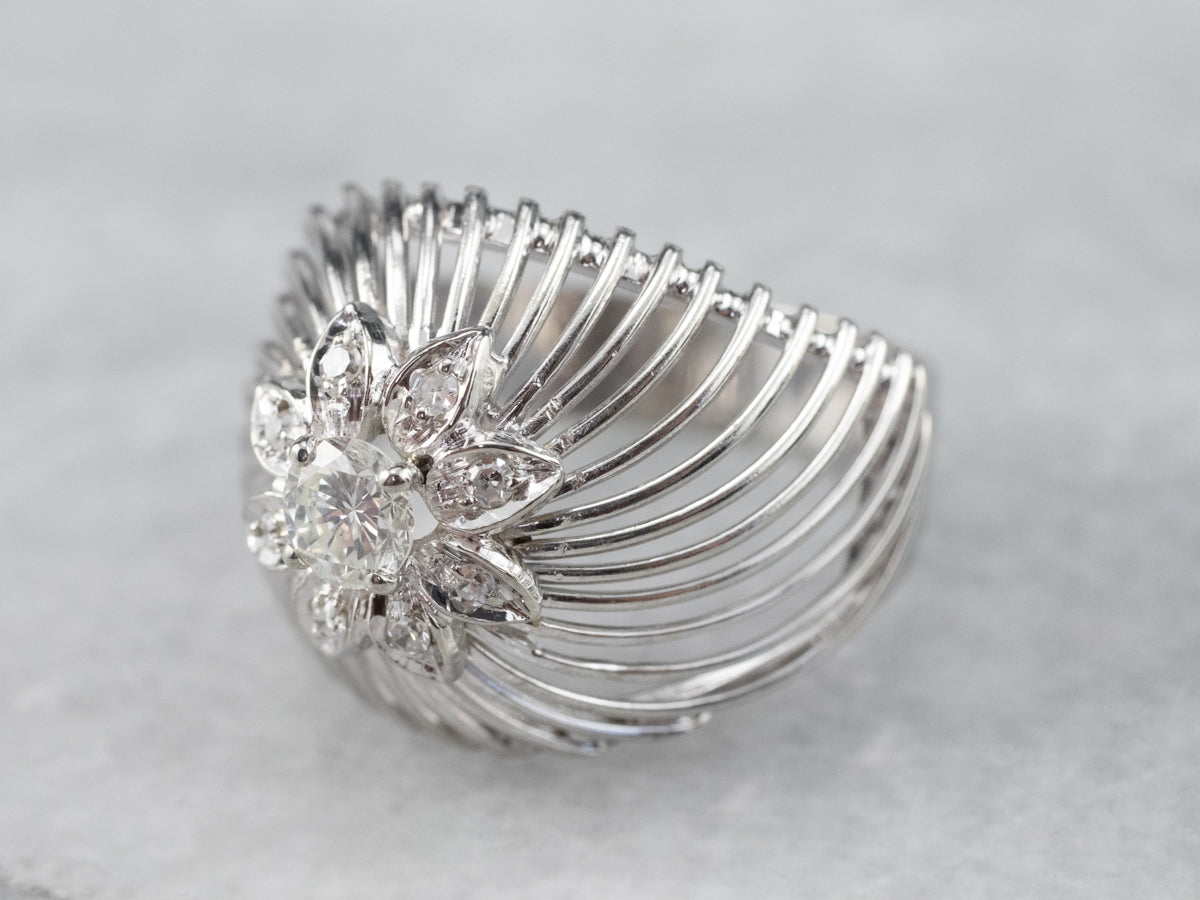 Diamond White Gold Openwork Statement Ring
