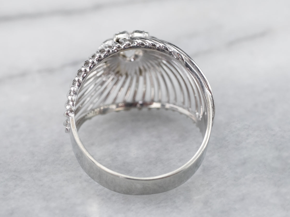 Diamond White Gold Openwork Statement Ring