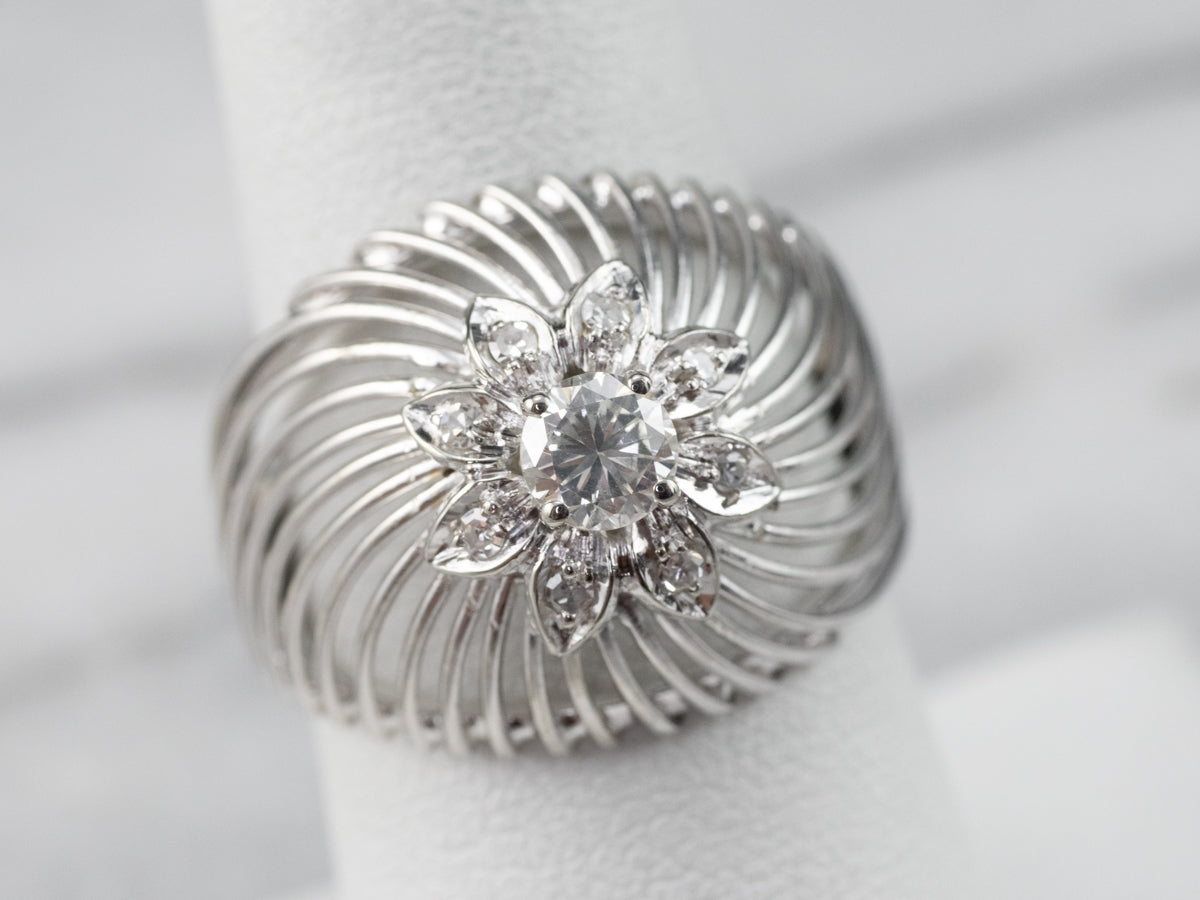 Diamond White Gold Openwork Statement Ring