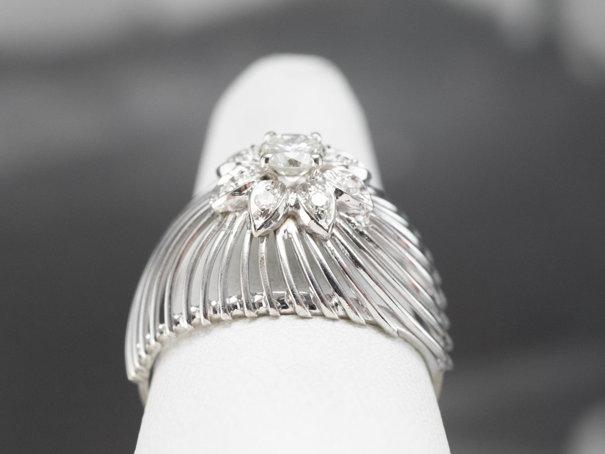 Diamond White Gold Openwork Statement Ring