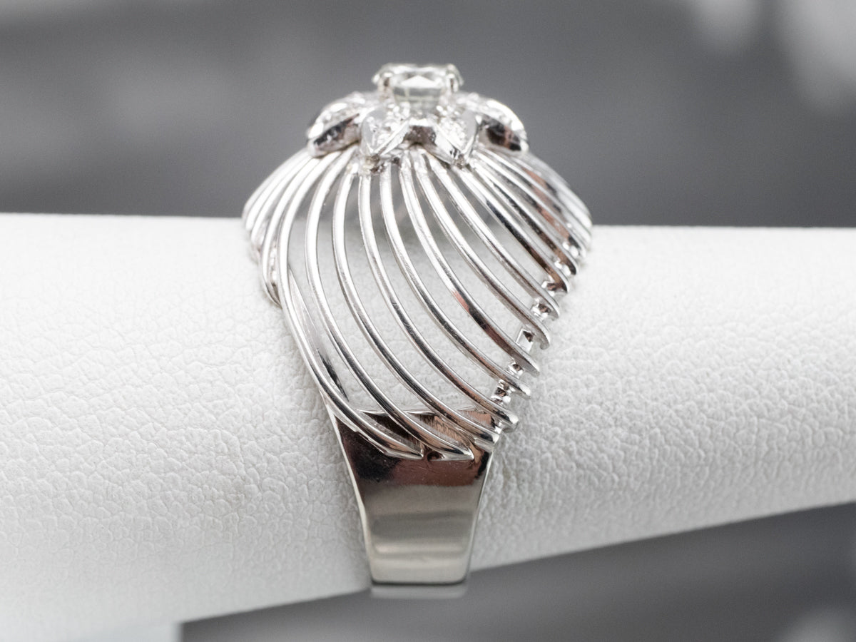 Diamond White Gold Openwork Statement Ring