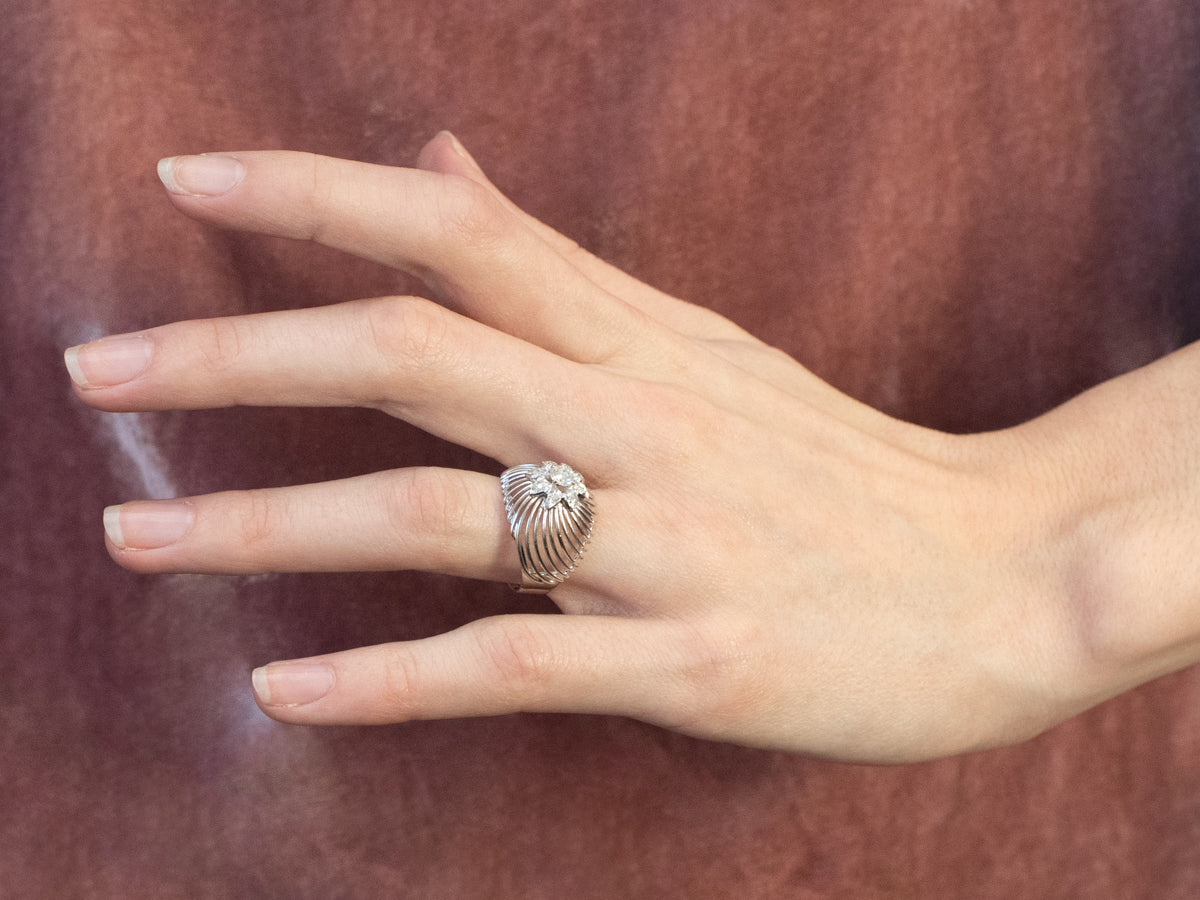 Diamond White Gold Openwork Statement Ring