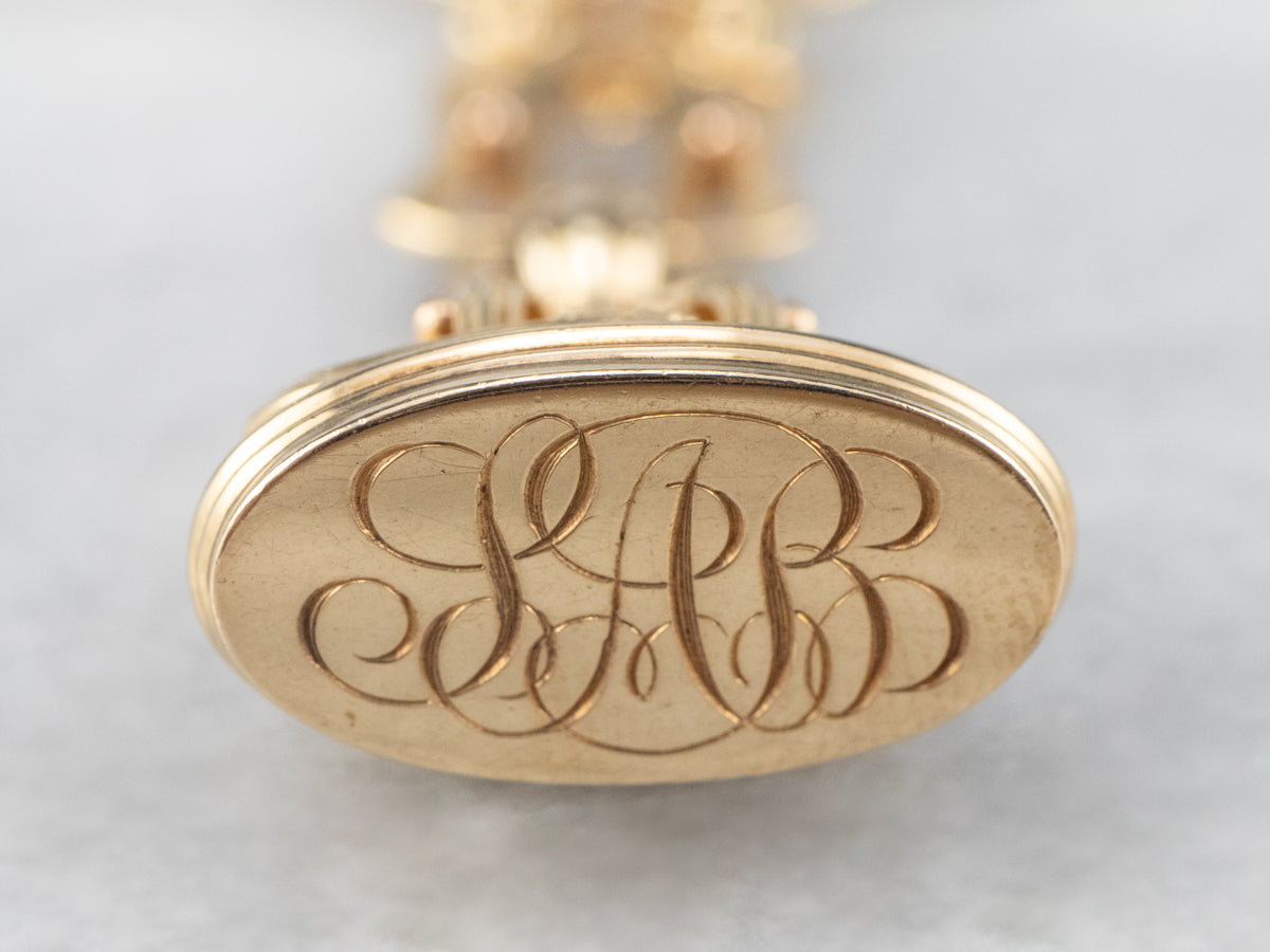 Fob y cadena de reloj antiguo "SAR"