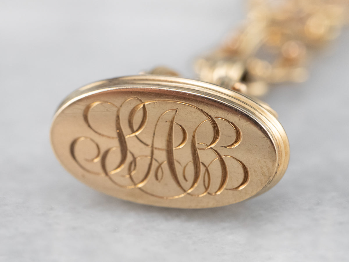 Fob y cadena de reloj antiguo "SAR"