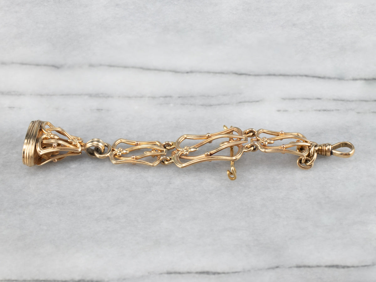 Fob y cadena de reloj antiguo "SAR"