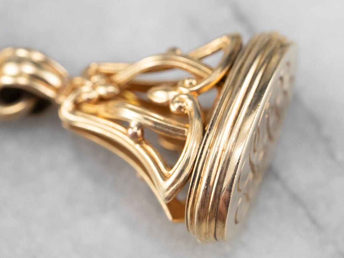 Fob y cadena de reloj antiguo "SAR"