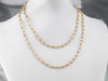Long Gold Tube Link Chain Necklace