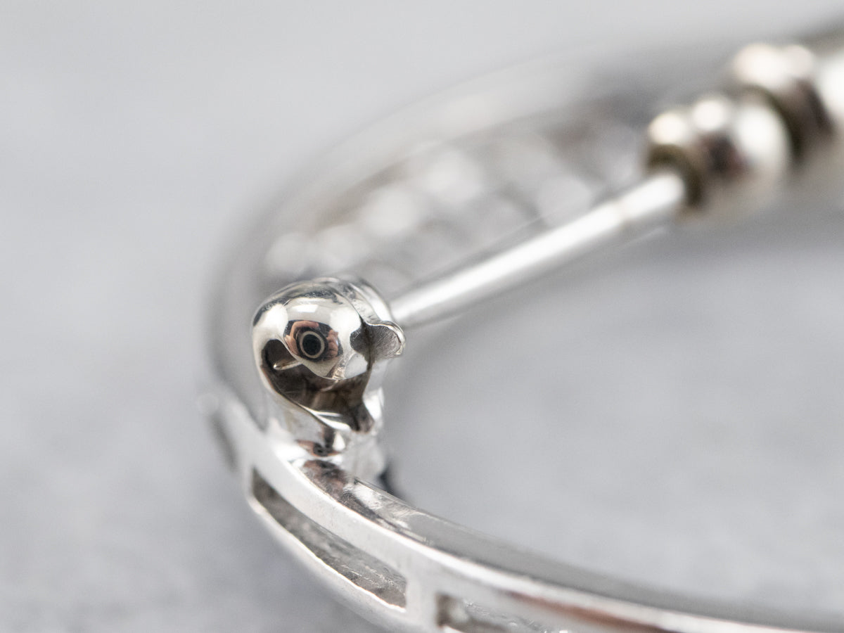 Synthetic Sapphire and Diamond Circle Pin