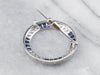 Synthetic Sapphire and Diamond Circle Pin