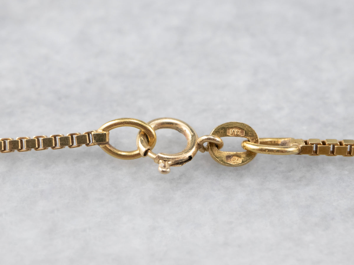 Long 18K Yellow Gold Box Chain