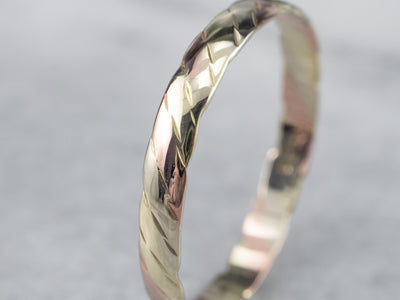 Tri-Color Gold Nautical Rope Twist Band