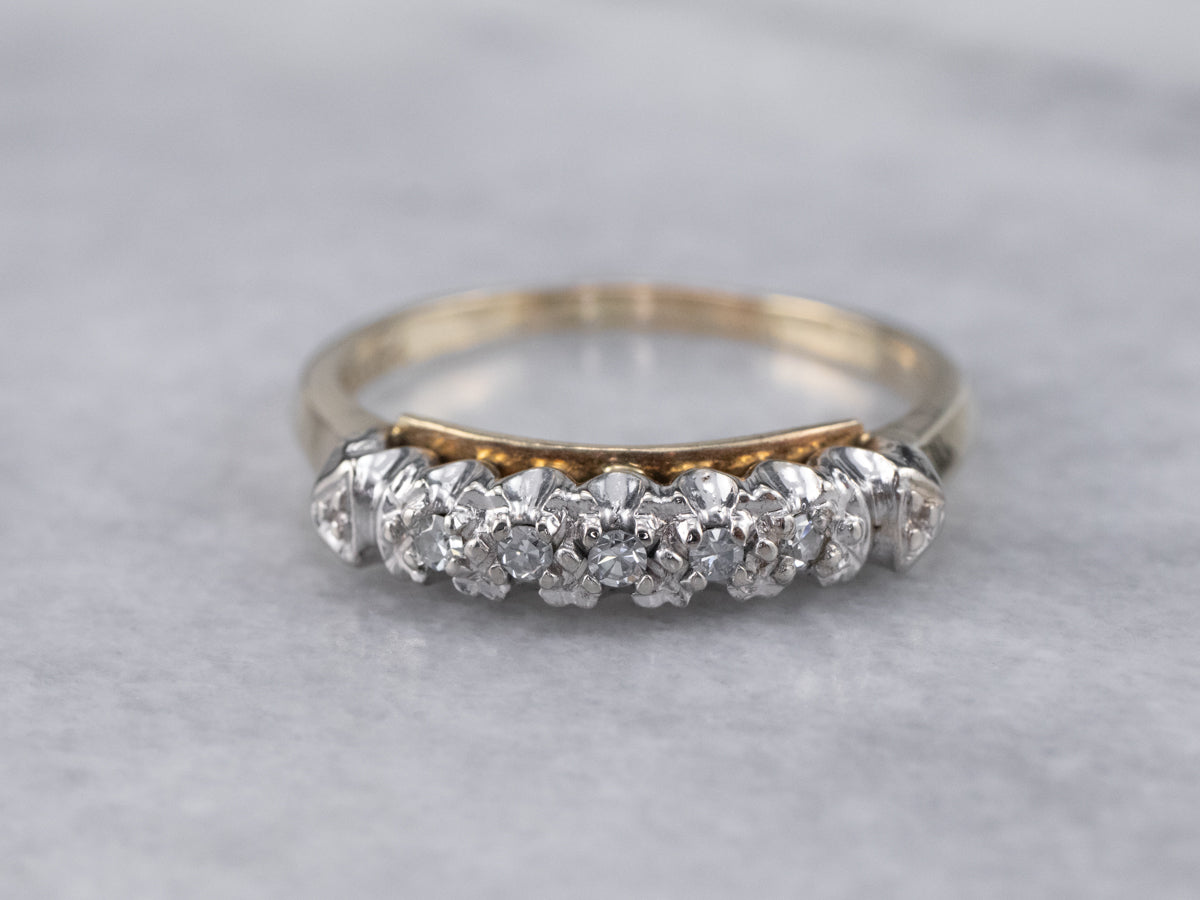 Two Tone Gold Diamond Band