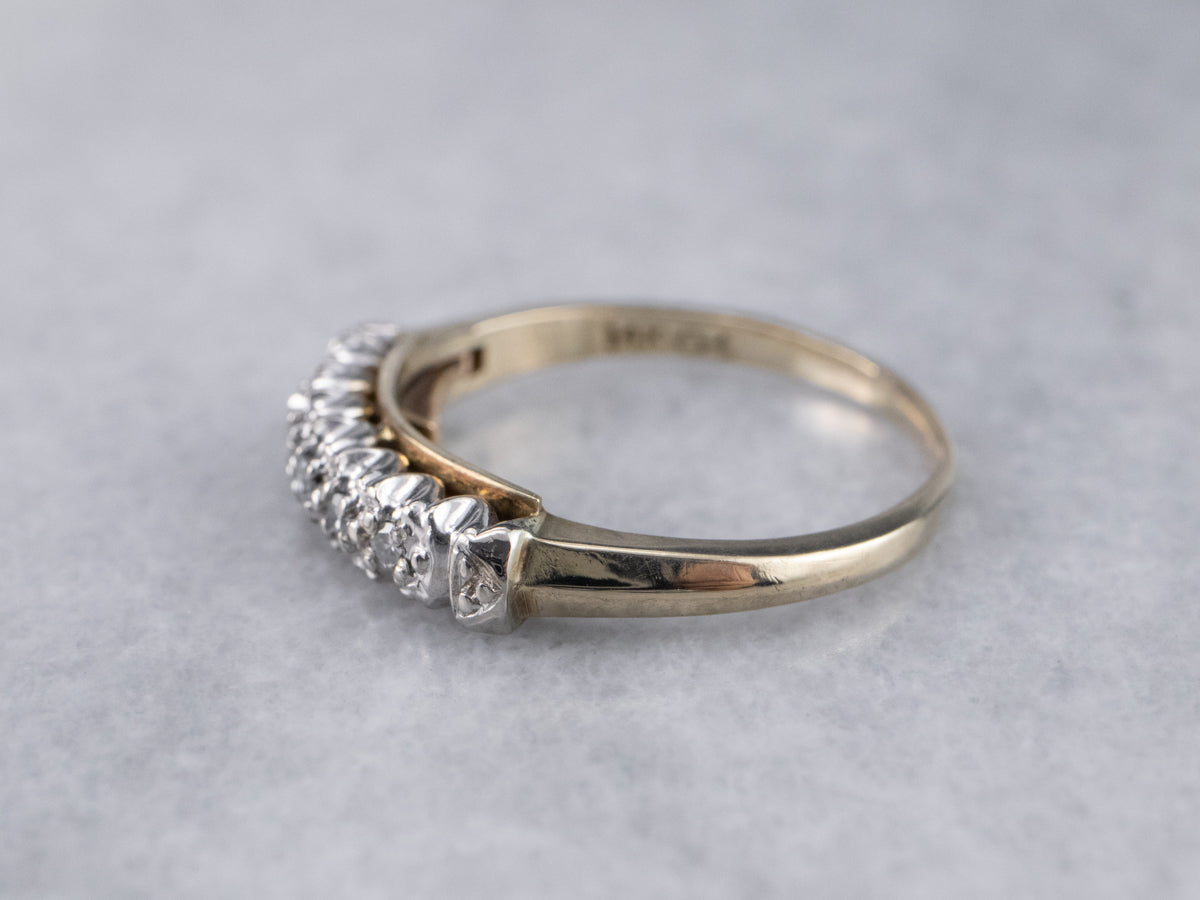 Banda de diamantes en oro de dos tonos