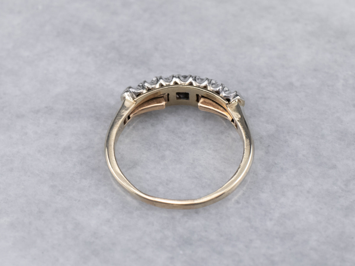 Banda de diamantes en oro de dos tonos