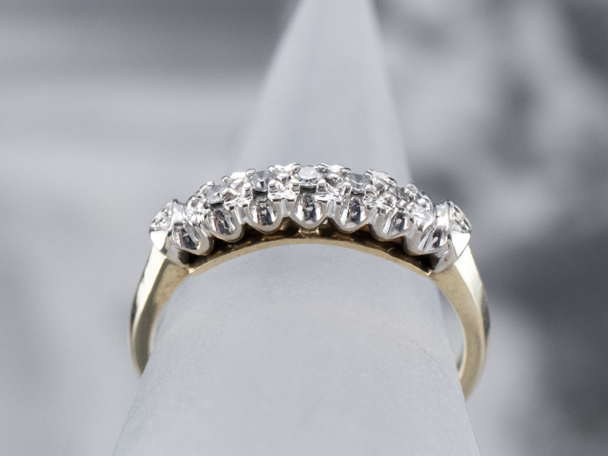 Banda de diamantes en oro de dos tonos