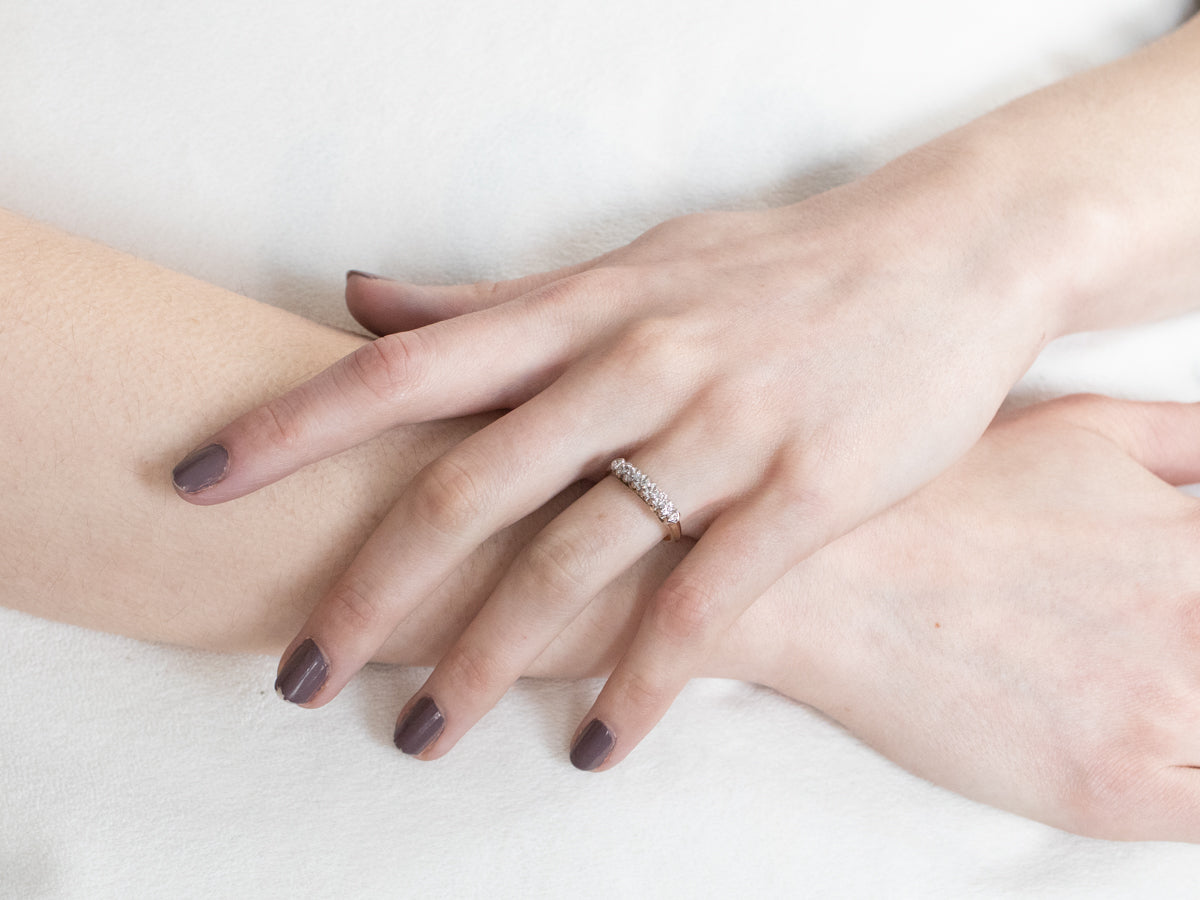 Banda de diamantes en oro de dos tonos