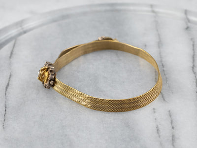 Charm Bracelet Monogram and Pearl Bracelet in Brushed Gold or 