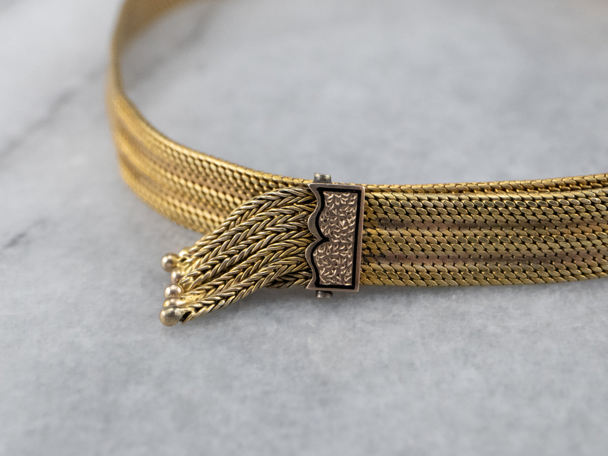 Vintage Gold Tone/Enamel Slide Bracelet