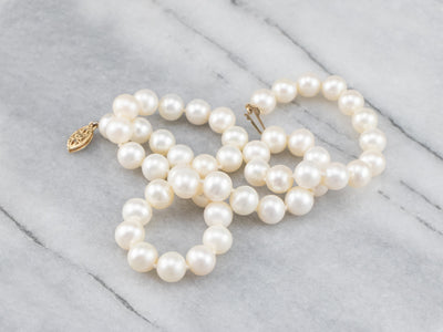 Vintage Beaded Pearl and Gold Necklace
