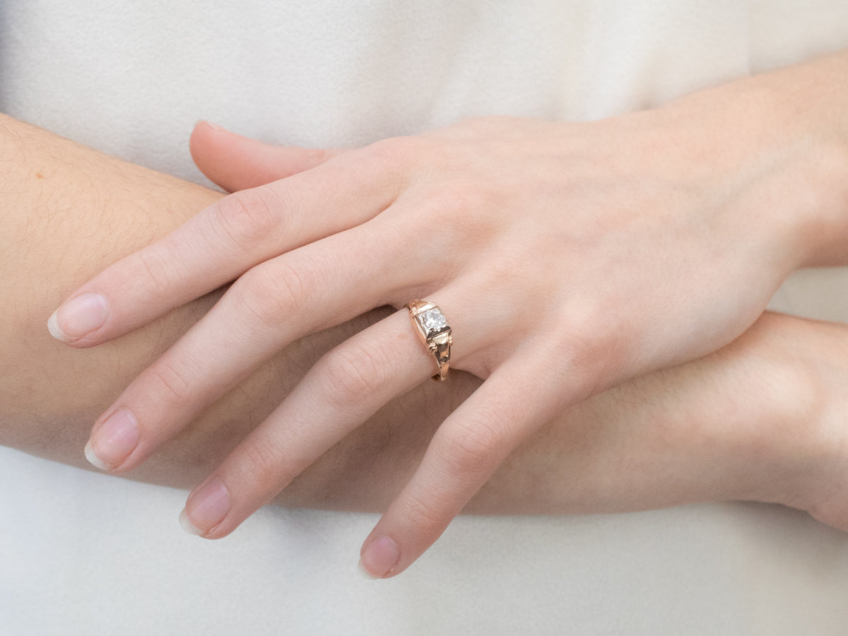 Illusion Head Diamond Solitaire Ring