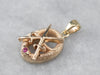 Vintage Theta Chi Ruby Snake and Crossed Swords Pendant