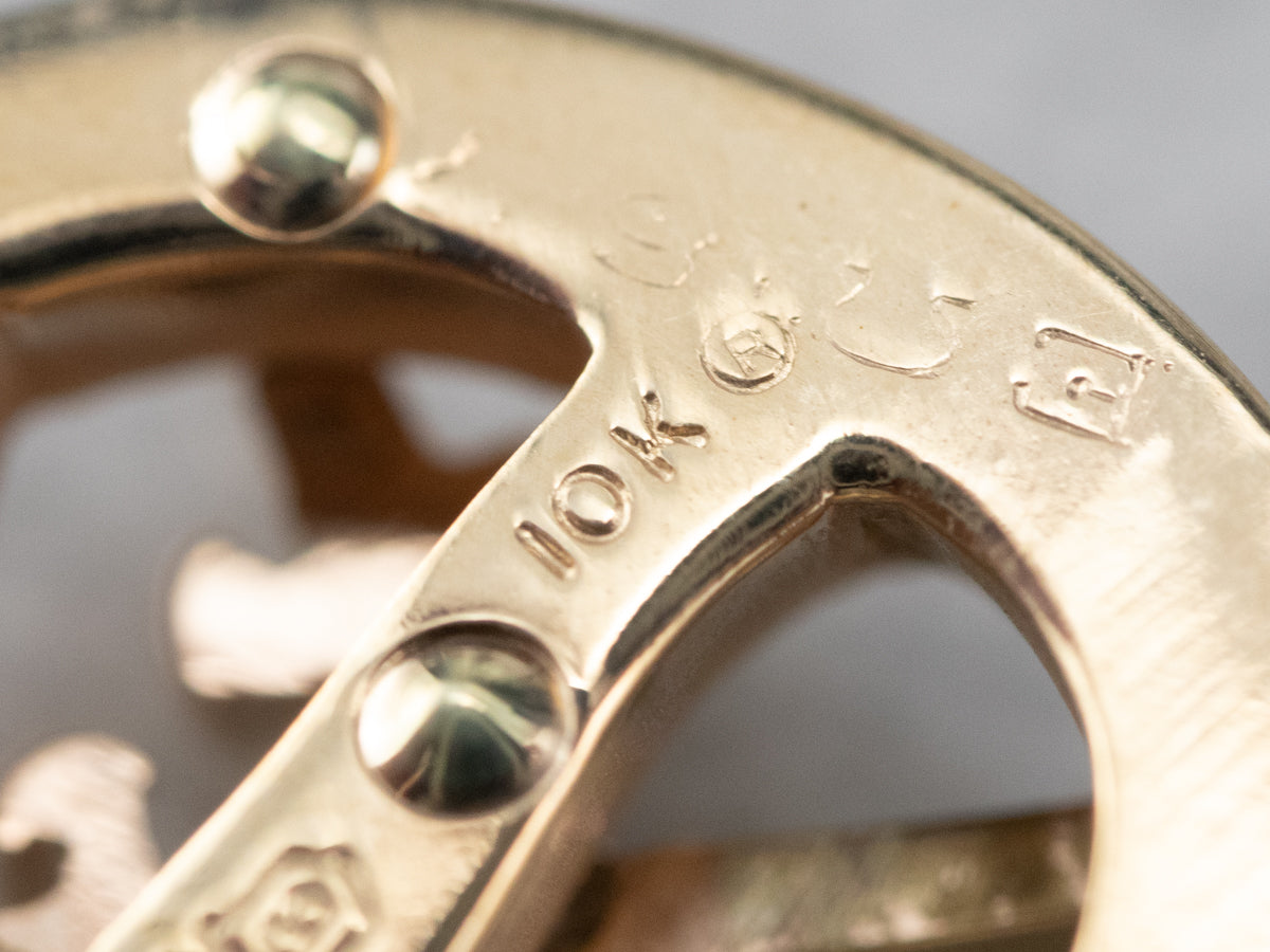 Vintage Theta Chi Ruby Snake and Crossed Swords Pendant