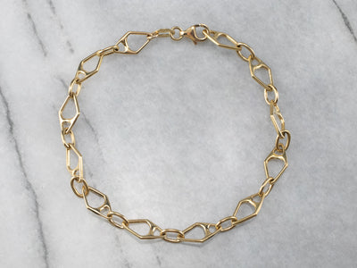 Yellow 18K Gold Marquise Link Bracelet