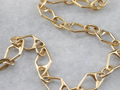Yellow 18K Gold Marquise Link Bracelet