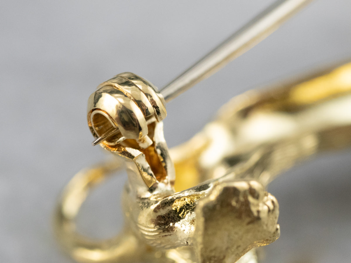 Dachshund Diamond and Enamel Brooch